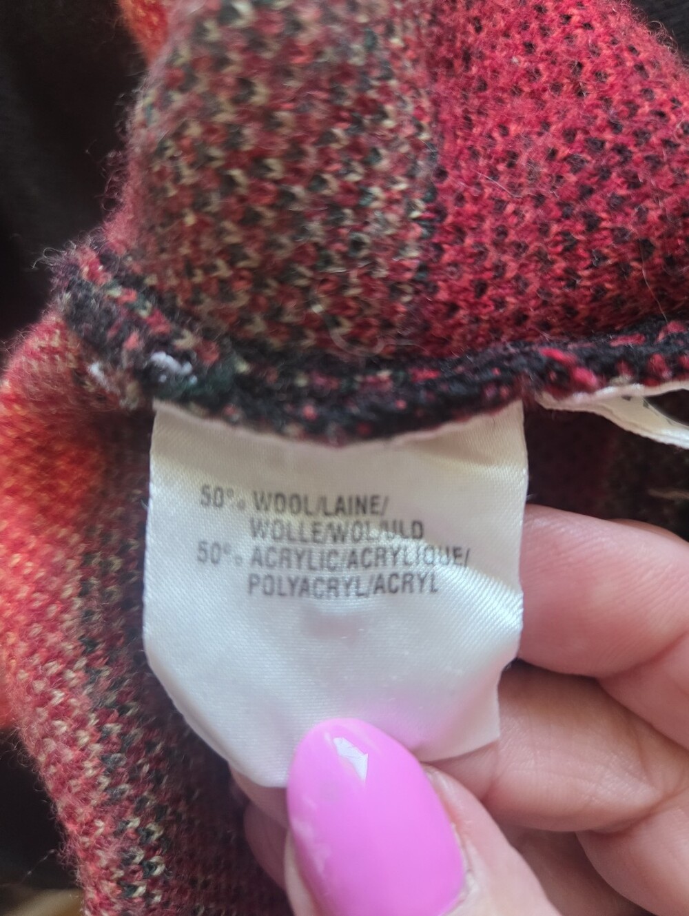 Olsen Red Patterned Button-Front Sweater Vest - Picture 7 of 8